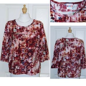 AMERICAN SWEETHEART Medium Aztec Print Knit Top